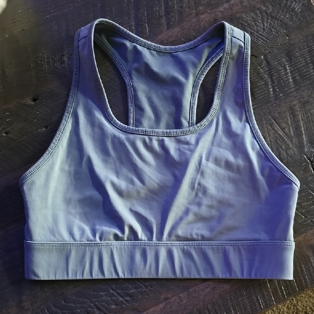 Fabletics Slate Blue Racerback Sports Bra